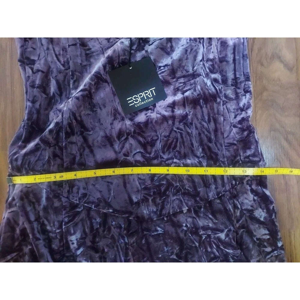 NWT Vtg Purple Crushed Velvet Knee Lined Dress Whimsy Goth Sz S Espirit Fairy - Picture 11 of 12